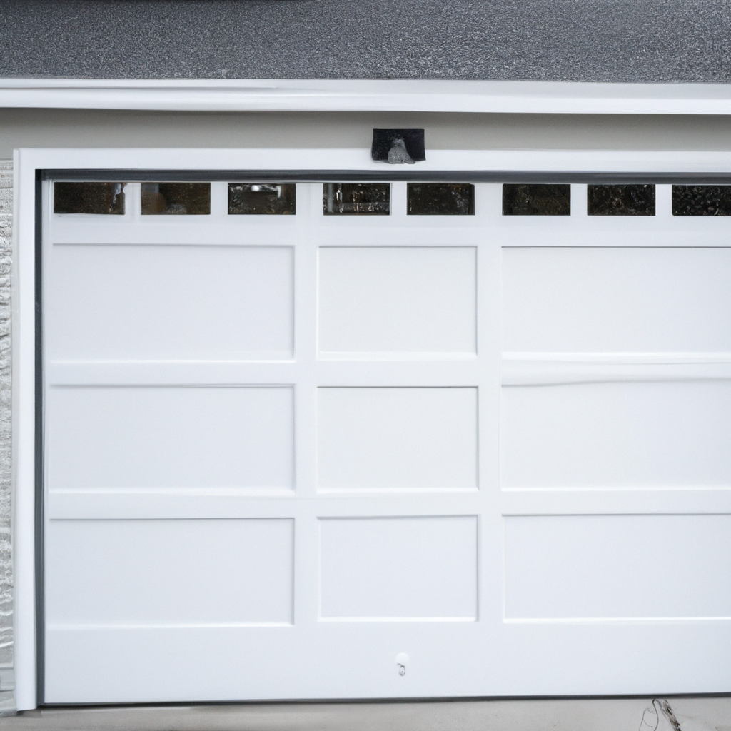 Modern insulated smart garage door with energy-efficient opener on a suburban home in Wayland, Massachusetts